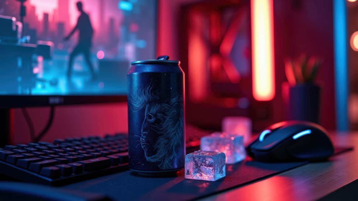Energydrink Dose vor Gaming PC